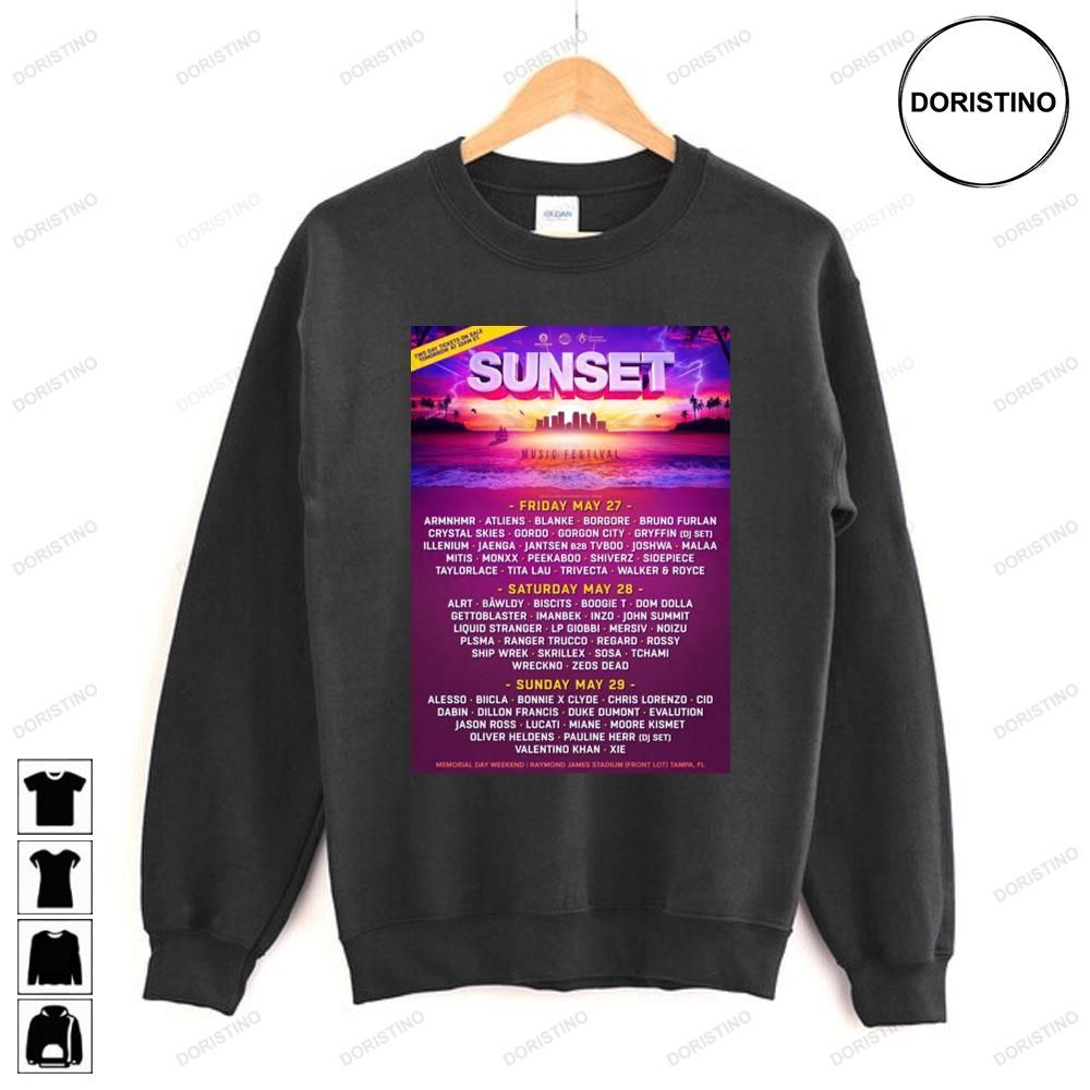 Music Festival Sunset Music Festival 2023 Tour Awesome Shirts